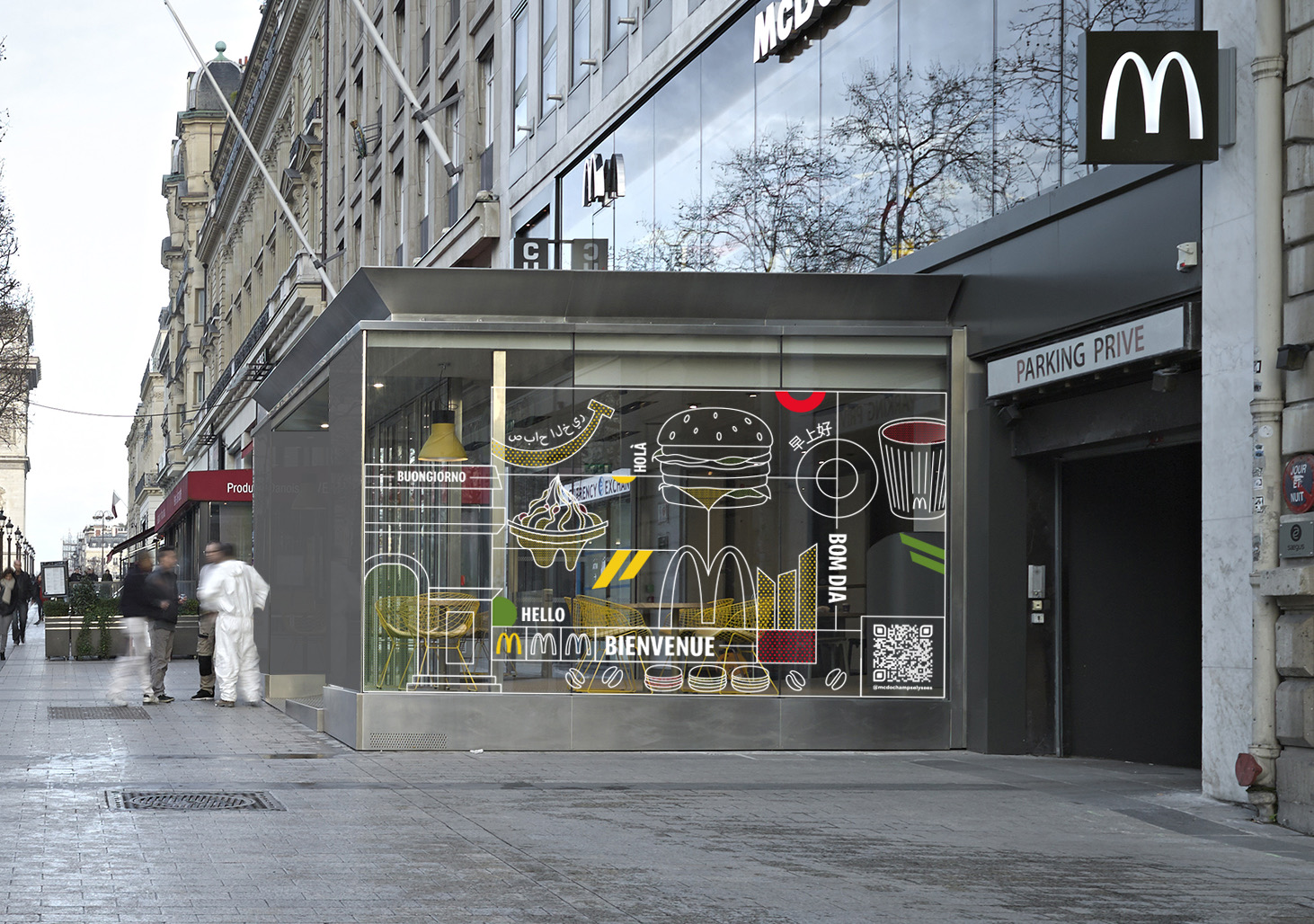 McDonald’s - Habillage vitrine - McDonald’s Champs-Élysées x JO Paris 2024